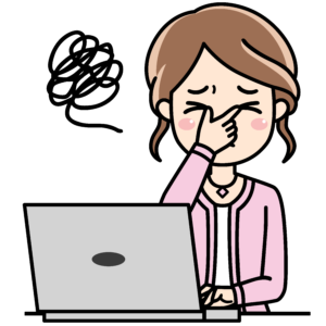 眼精疲労に悩む女性