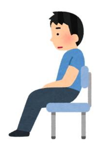 姿勢が悪い男性　イメージ